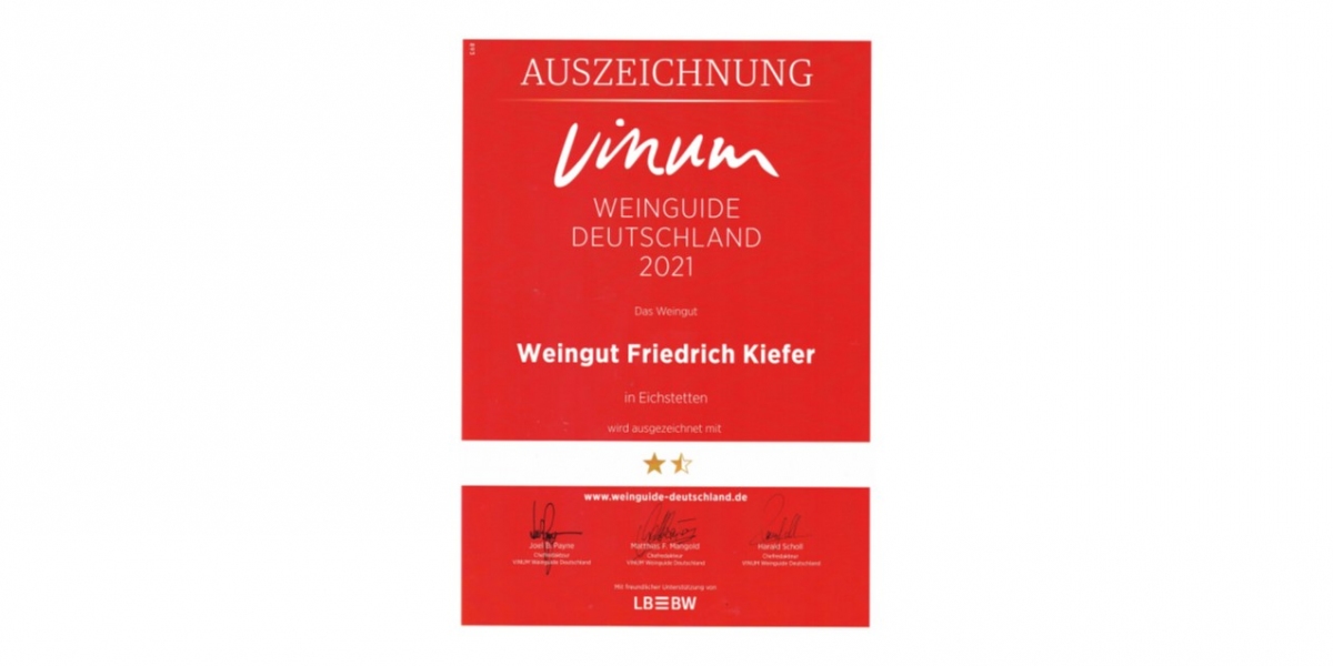Vinum 2021 | Grauburgunder Edelsüß und Spätburgunder Tradition trocken vom ökologischen Weingut Kiefer vom Kaiserstuhl in Herrenbuck