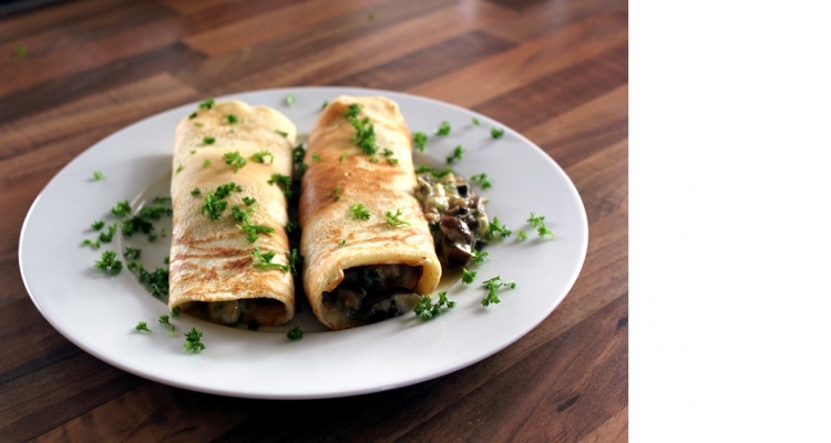 Gefüllte Pilz-Pfannkuchen
