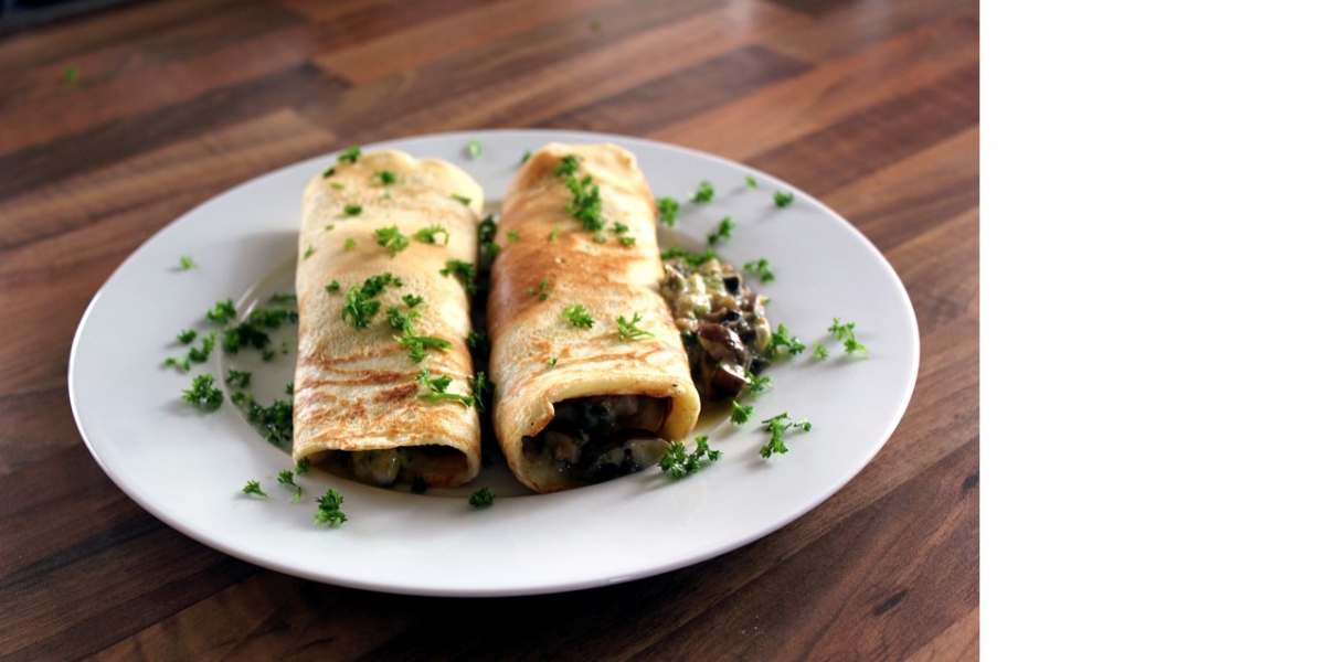 Gefüllte Pilz-Pfannkuchen