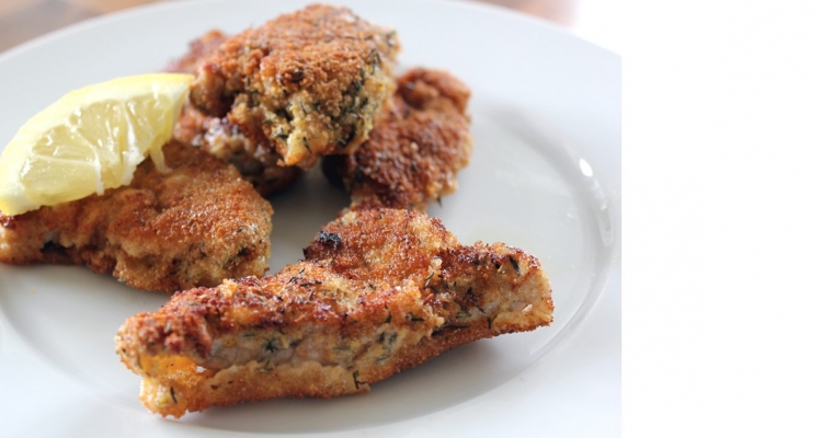 Schnitzelchen mit Thymian-Zitronen-Panade