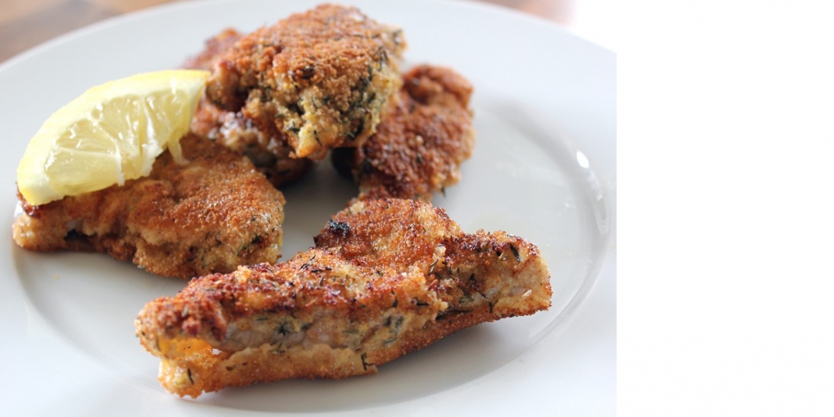 Schnitzelchen mit Thymian-Zitronen-Panade