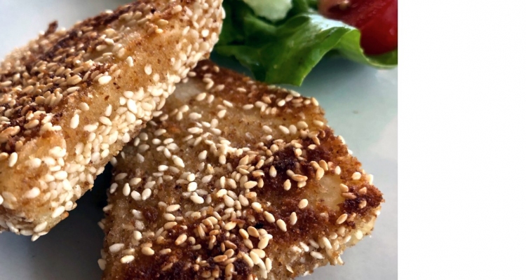 Sellerieschnitzel mit Sesam