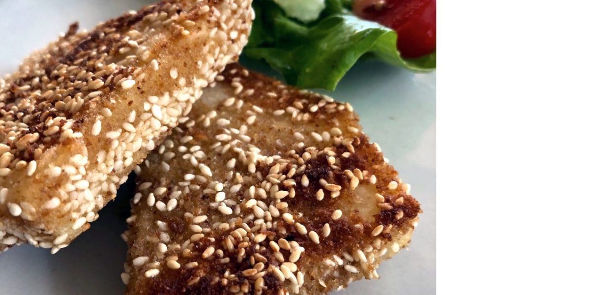 Sellerieschnitzel mit Sesam