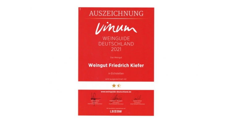 Vinum 2021 | Grauburgunder Edelsüß und Spätburgunder Tradition trocken vom ökologischen Weingut Kiefer vom Kaiserstuhl in Herrenbuck