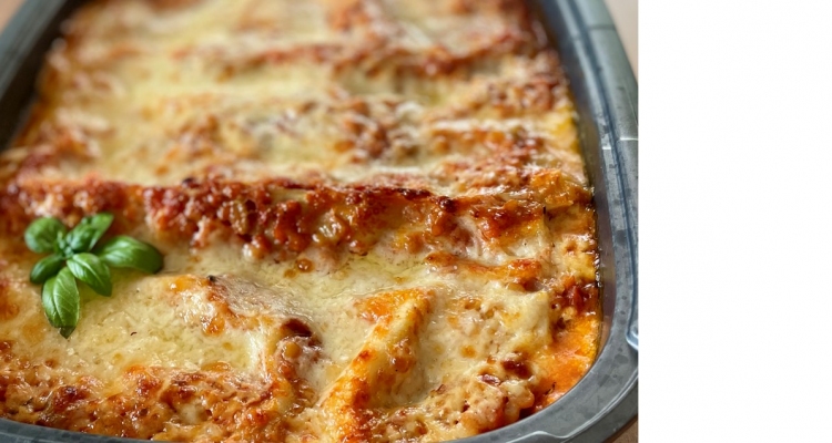 Vegetarische Lasagne mit roten Linsen